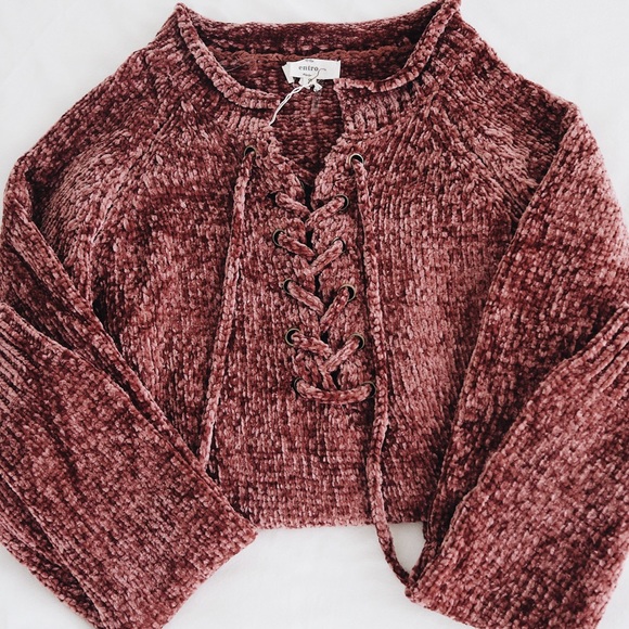 Red chenille sweater - Picture 3 of 3